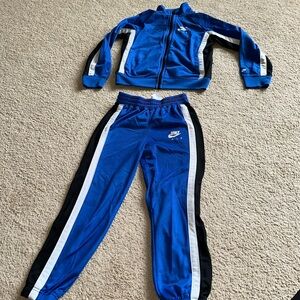 nike air tracksuit blue and white
